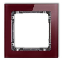 Ramka uniwersalna pojedyncza efekt szkła (ramka bordowa, spód grafitowy) Karlik Deco 14-11-DRS-1