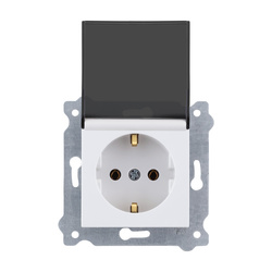 Priză cu împământare Schuko 2P+E cu capac de priză Alb 239/01E EXEN