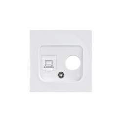 Capac priză SAT + RJ45 alb, seria ViP ViPlast