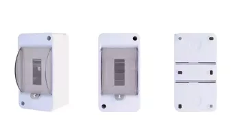 Distribuitor S3 (1x3) montat la suprafață cu un capac și bloc de borne N+PE IP40