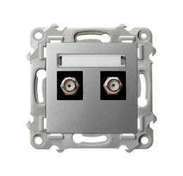 Priză tip F pentru antenă dublă SZAFIR Silver Ospel