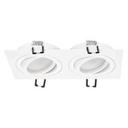 CERI 2 SQ White IP20 pătrat alb IP20 corp de iluminat cu spot dublu de tavan încastrat EDO77747474 Edo Solutions