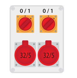 Aparat de comutație R-BOX 240 2x32A/4P, 2x 0/1 întrerupător de circuit B.1606W Pawbol