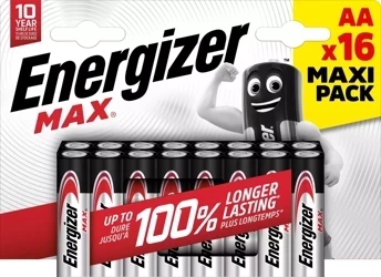 Baterie alcalină AA MAX Energizer R6 LR6 1.5V (blister de 16 bucăți)