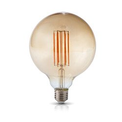 Bec decorativ LED G125 E27 7W 2700K retro filament Kobi Globe