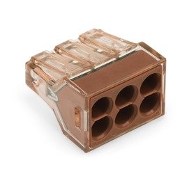 Conector rapid de instalare Wago 6x, 6x1,5-4mm2 maro 773-606