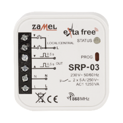 Controler jaluzele; EXTA FREE; IP20; 230VAC; NO x2; Ilucru max: 5A; SRP-03 ZAMEL