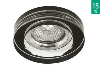 Corp de iluminat cu halogen din sticlă, SS-31 CH/TR, MR16 12V, rotund negru, 2228730 Candellux