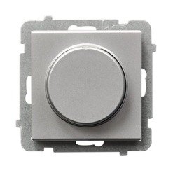 Dimmer universal pentru sarcini cu incandescență, halogen și LED argintiu metalizat Ospel Sonata lP-8RL2/m/38