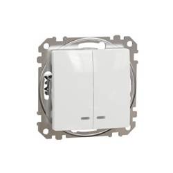 Întrerupător candelabru cu iluminare alb IP20 SDD111105L Sedna Design Schneider electric