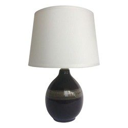 Lampă de masă din ceramică ROMA BLACK, E14 negru/bej, 3206 Struhm