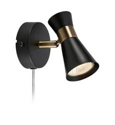 Lampă de perete GU10 pentru interior FOLIE 1L 1x7W IP20 negru/alamă 108625 Markslojd