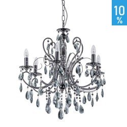 Plafon candelabru pandantiv lampă 6 surse candelabre de cristal pandantiv clasic eleganță negru Italux Barocco Black MD72709-6B