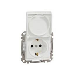 Priză schuko cu protecție IP44 alb 2-poli + PE cu protecție IP44 SDD211023 Sedna Design Schneider electric